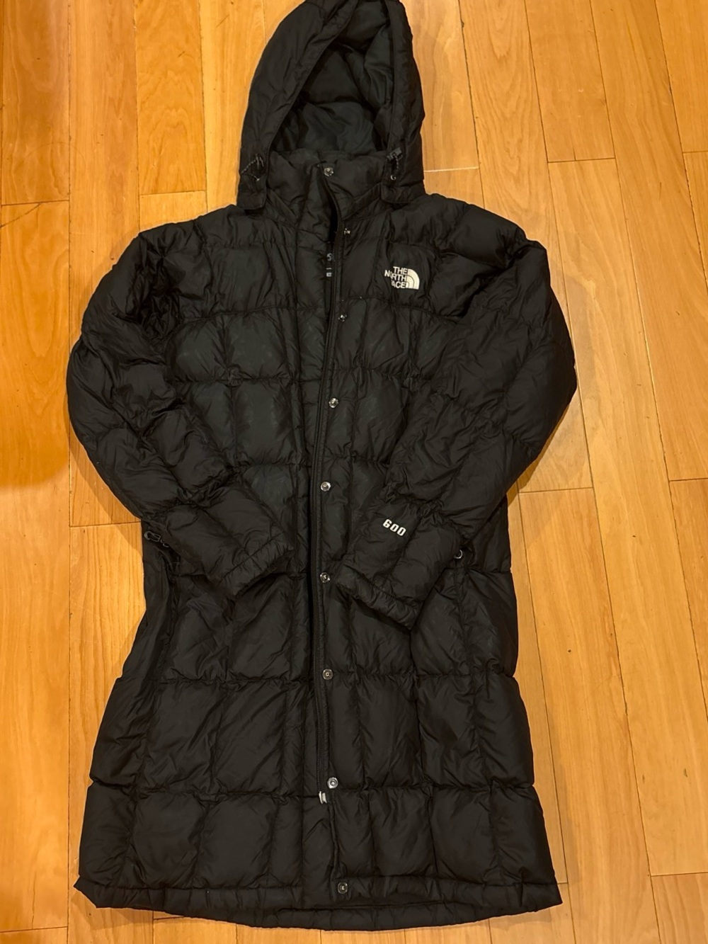 The North Face Women’s Black Long Hooded 600-Fill Puffer Coat